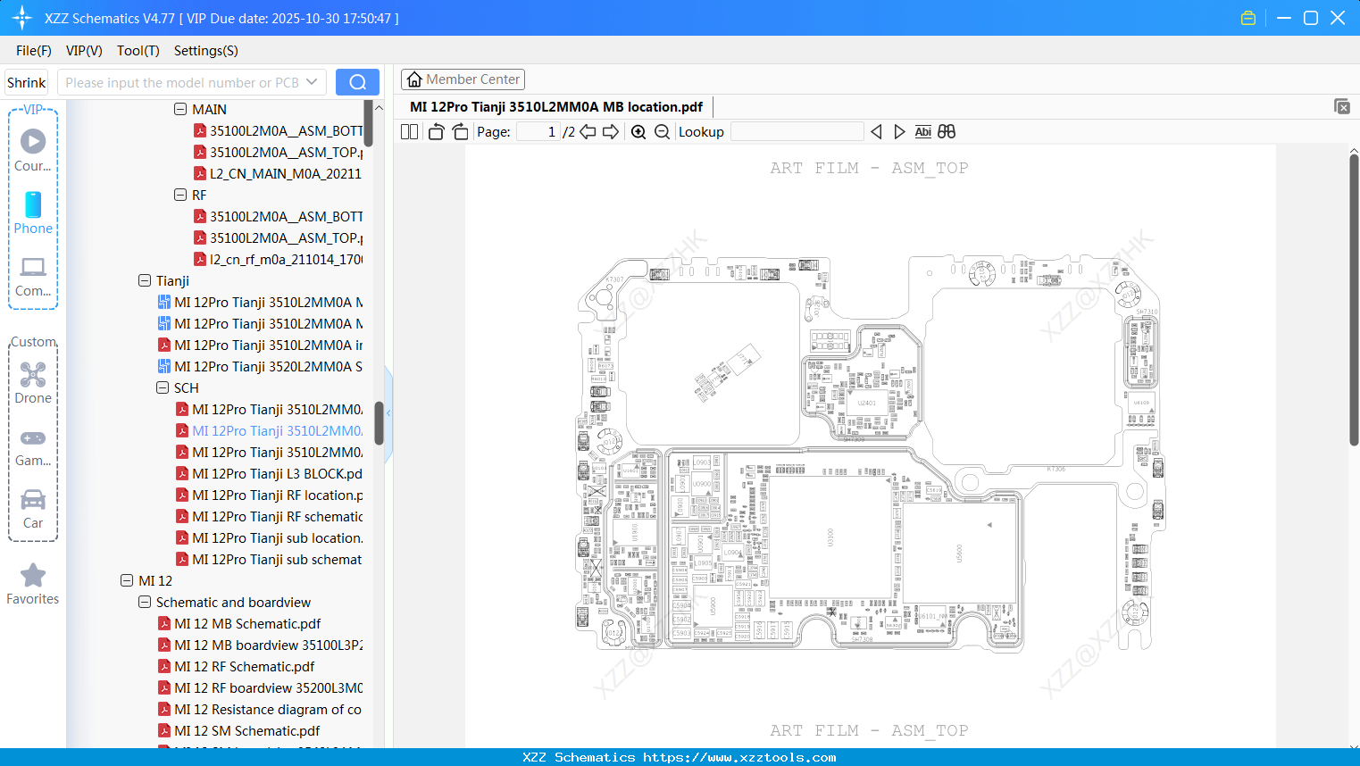 Xiaomi MI 12Pro Tianji 3510L2MM0A MB Location